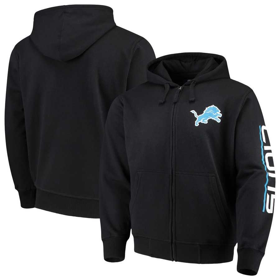 Men's Detroit Lions G III Sports by Carl Banks Post Route Full Zip Hoodie Black,We sell and wholesale Men's Detroit Lions G III Sports by Carl Banks Post Route Full Zip Hoodie Black on line form chian!